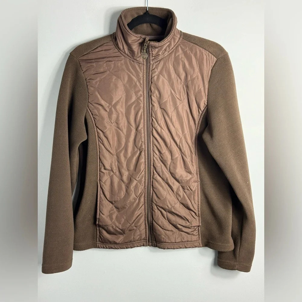 EIVISSA fleece quilted Full zip front jacket Size Medium
